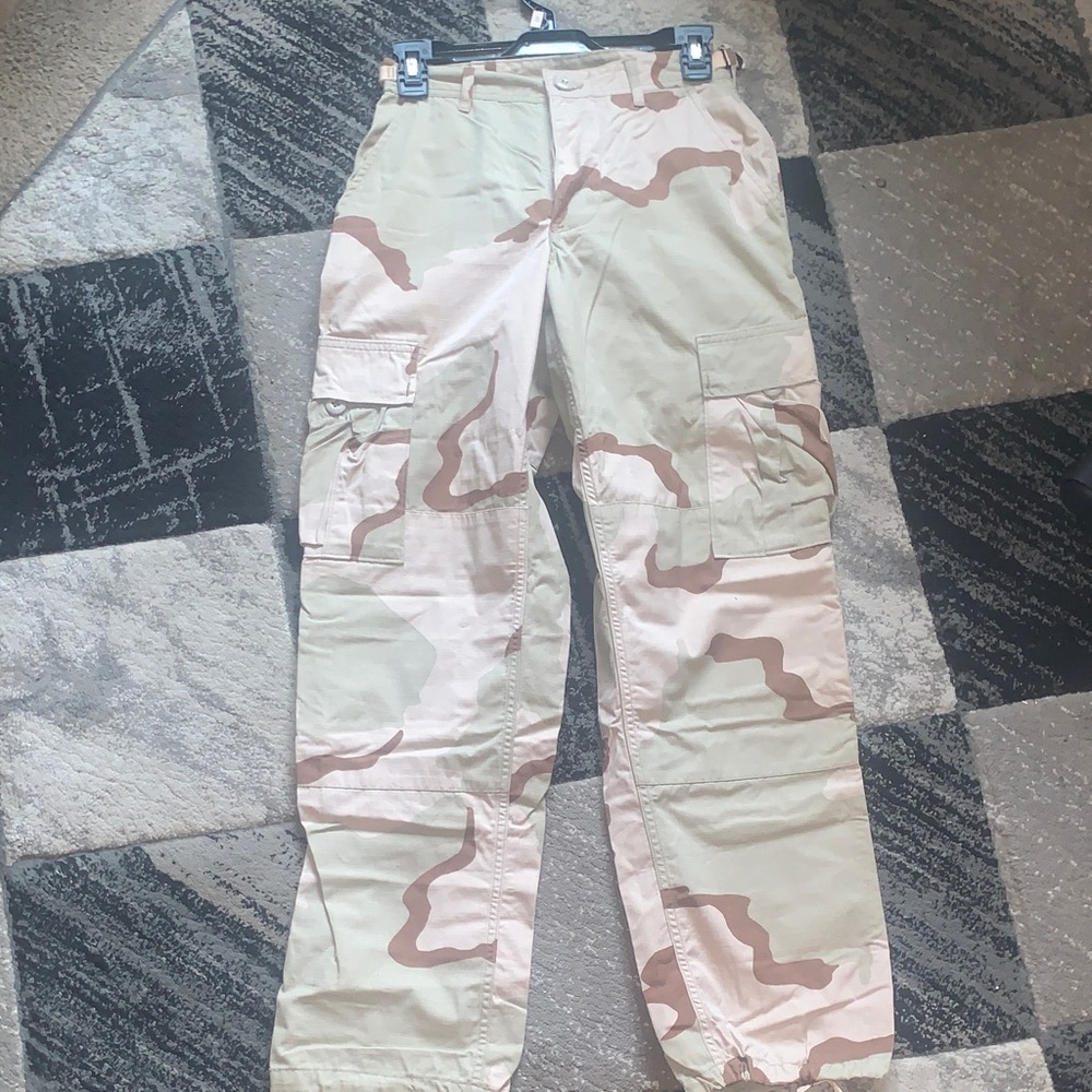 Men's Beige and Brown Cargo Pants